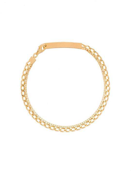 24K gold-plated silver double chain bracelet展示图