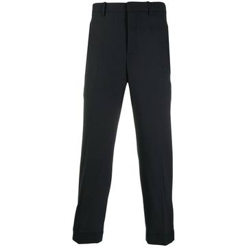 zip-detail cropped trousers