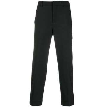 zip-detail cropped trousers