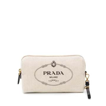 contrasting logo pouch