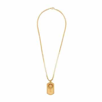 gold tone enamel metal necklace