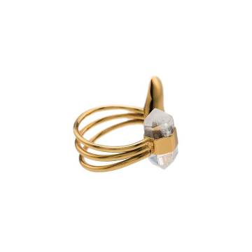 24K gold-plated crystal ear cuff