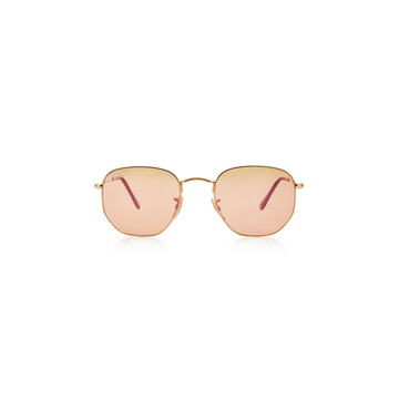 Hexagon-Frame Gold-Tone Sunglasses