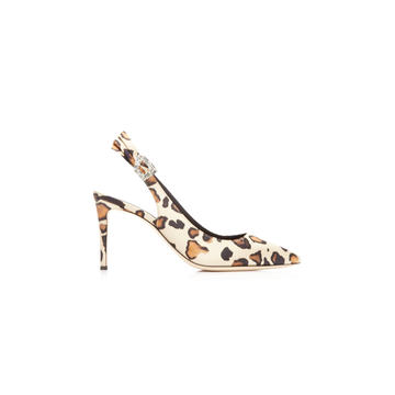 Formal Leopard-Print Lurex Sandals