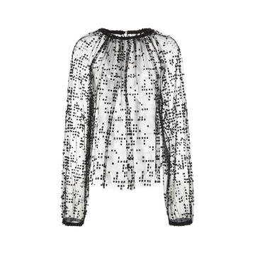 Decadent Embellished Tulle Blouse