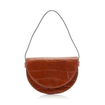 Amal Croc-Effect Leather Shoulder Bag