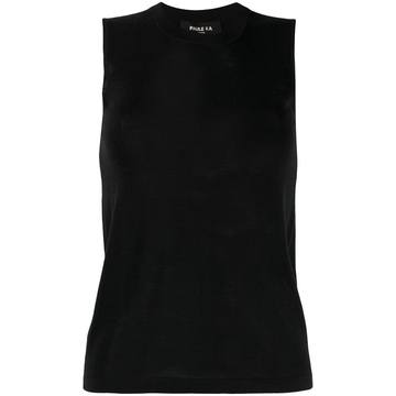 fitted crew-neck tank top