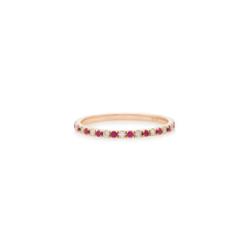 14K Rose Gold Diamond and Ruby Eternity Ring