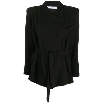 knitted belted jacket