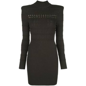 rushed knitted dress