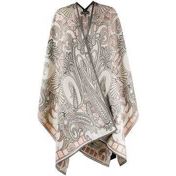 paisley print cape coat