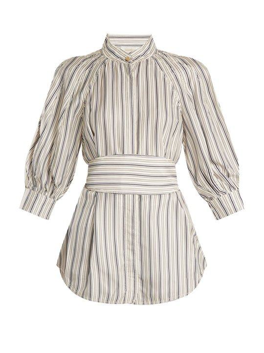 Painted Heart striped satin-twill shirt展示图