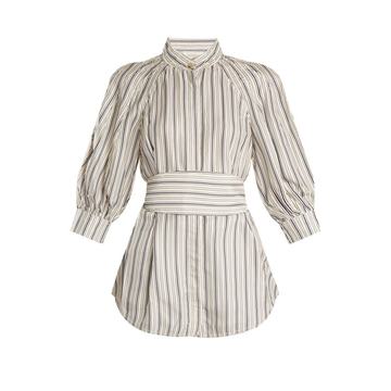 Painted Heart striped satin-twill shirt