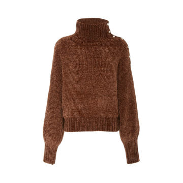 Paloma Button Shoulder Chenille Knit Sweater