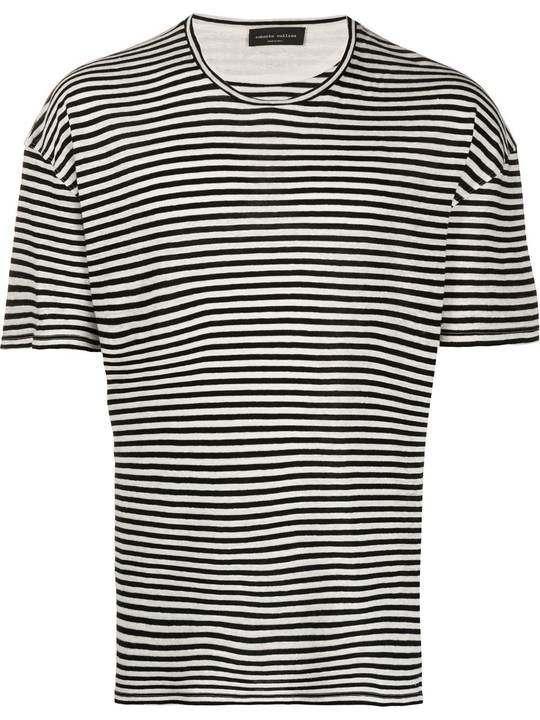 stripe print T-shirt展示图