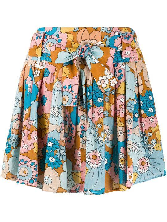 flared floral-print skirt展示图