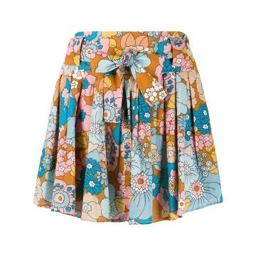 flared floral-print skirt