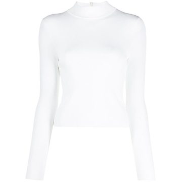 ribbed mock-neck top