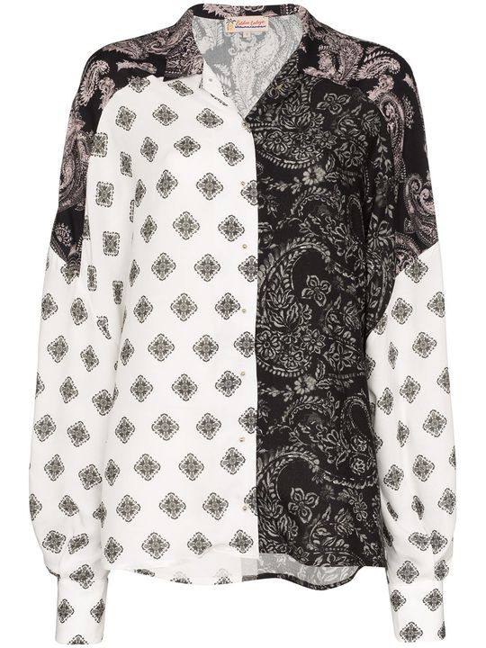 panelled paisley-print shirt展示图