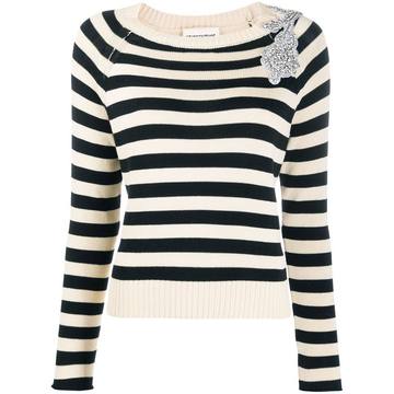 embellished striped pullover