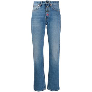 high-rise straight jeans