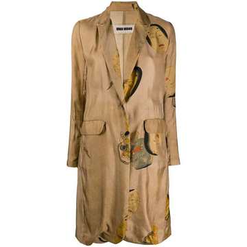 japanese print satin coat