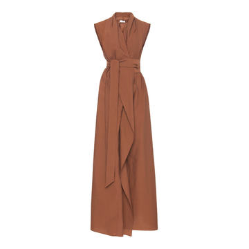 Cotton-Blend Wrap Dress