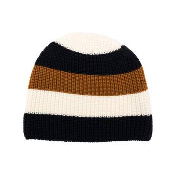 striped rib knit beanie
