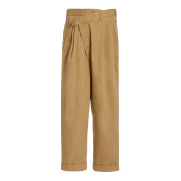 Cotton-Twill Wide-Leg Pants