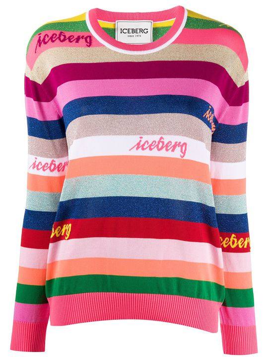 logo embroidered striped jumper展示图