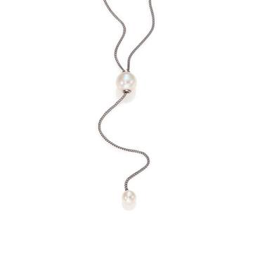 After Dark Convertible 6.5MM-8.5MM White Akoya Pearl Lariat Necklace