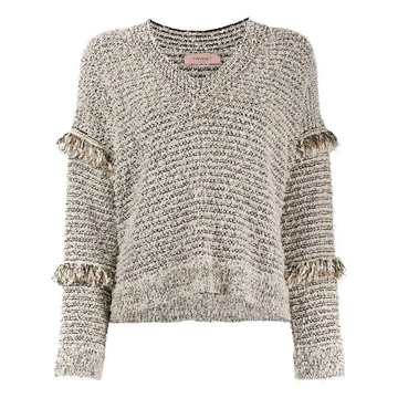 frayed sleeves detail jumper