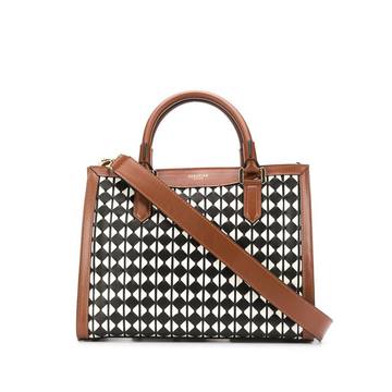 checked print tote