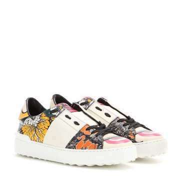 Valentino Garavani Open printed leather sneakers