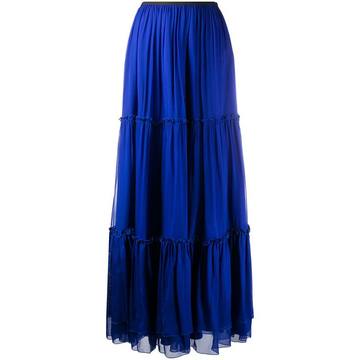 tiered long maxi skirt