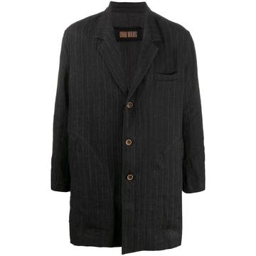 single-breasted pinstriped coat