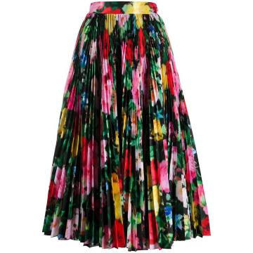 floral print pleated skirt