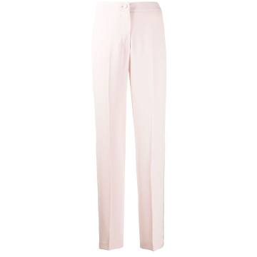 side studded pleated trousers