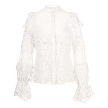 Dafnie crochet ruffled blouse