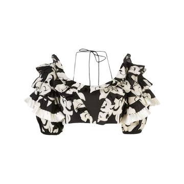 Anca ruffled crop blouse