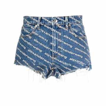 monogram denim shorts