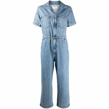 denim straight-leg jumpsuit