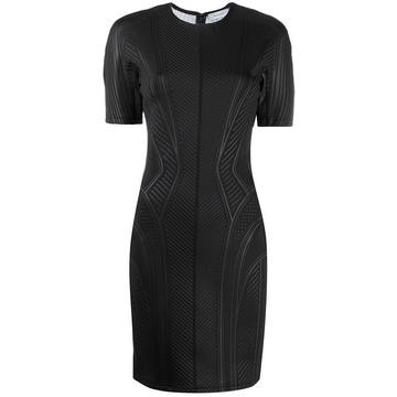 fitted textured cocktail dress