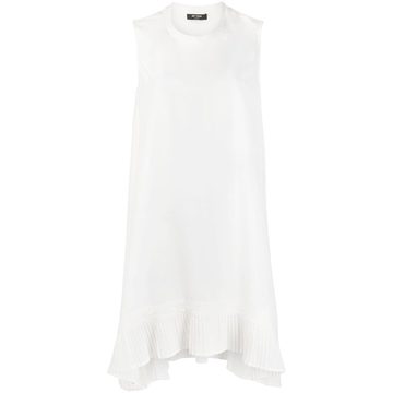 pleated hem sleeveless dress