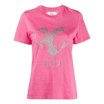 slogan heart print T-shirt