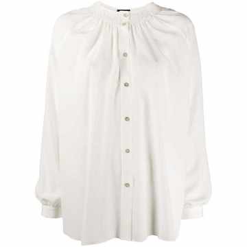 silk ruched neckline blouse