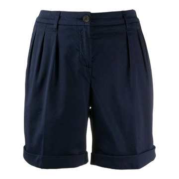 pleat detail turn up cuff shorts