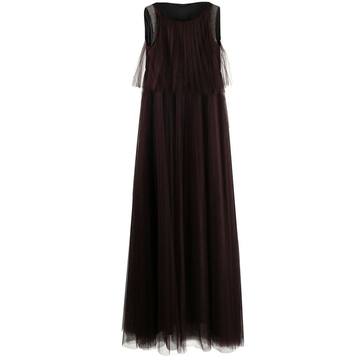 sleeveless flared maxi dress