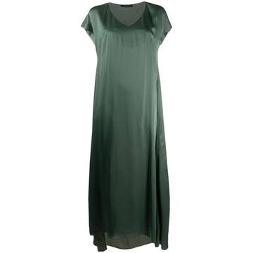 short-sleeve flared maxi dress