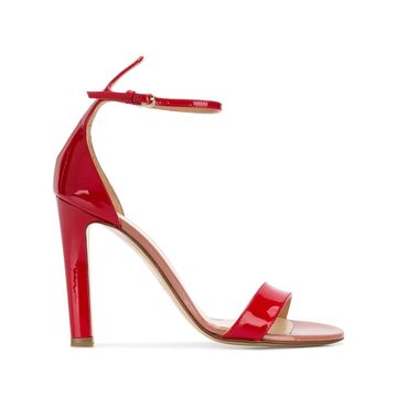 patent colour block sandals